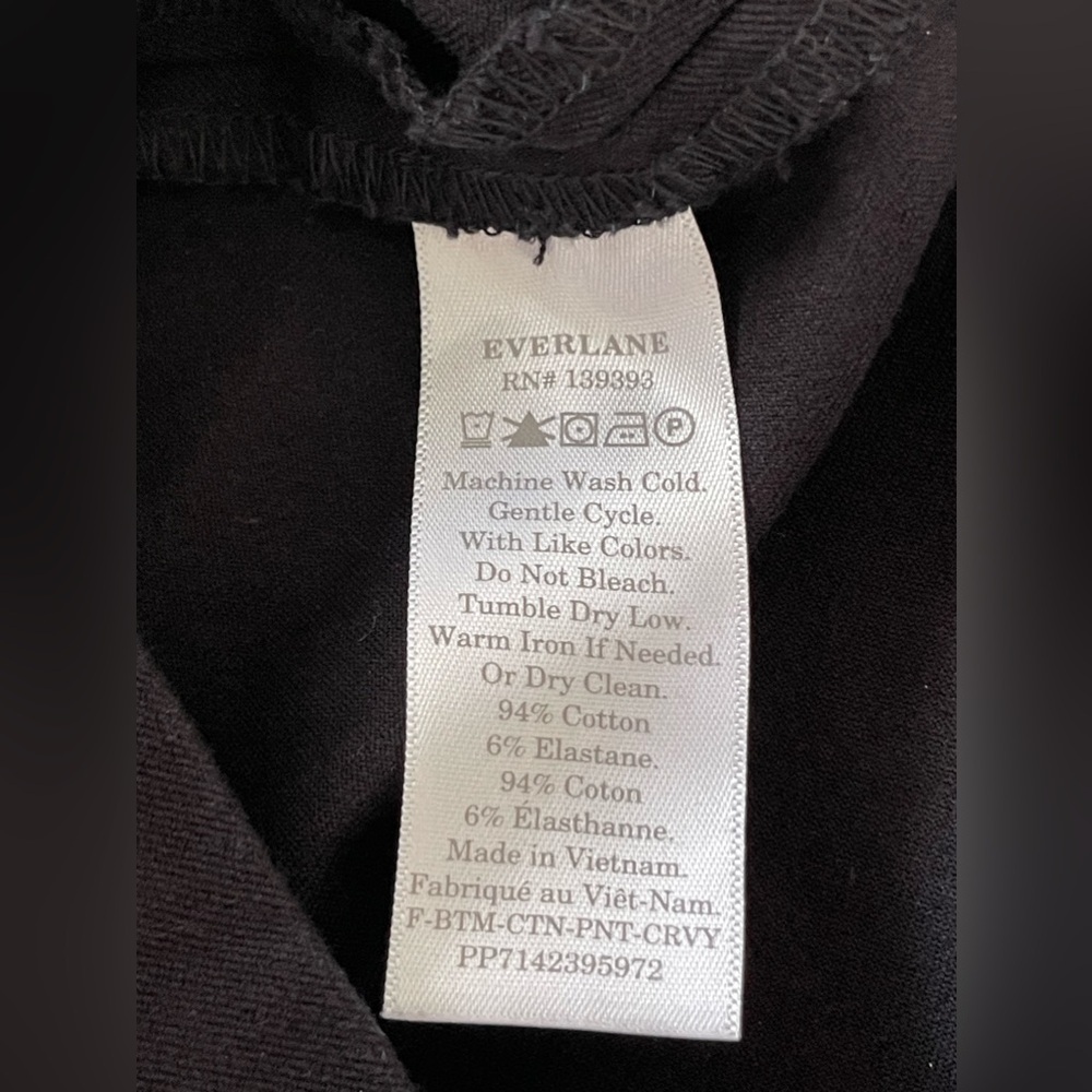Everlane The Side-Zip Stretch Cotton Pant black  Work Pants - Picture 8 of 11